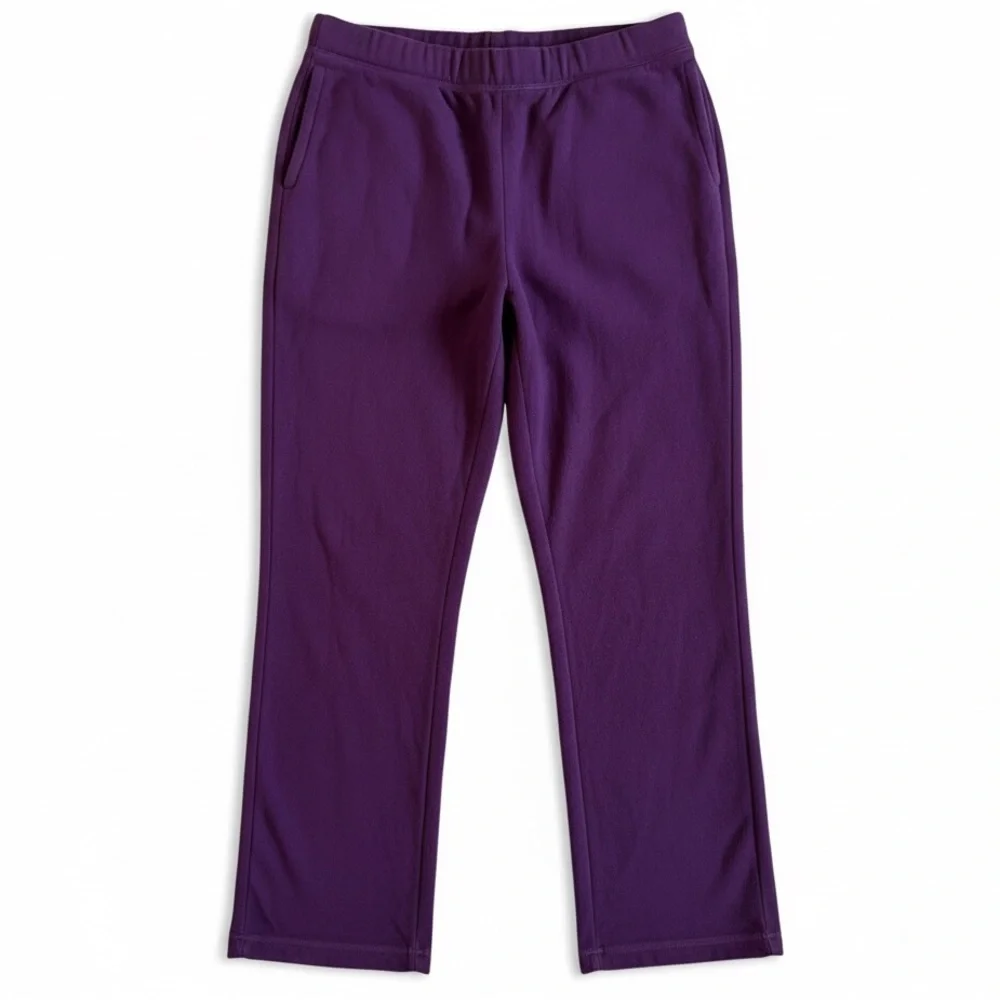 L.L. Bean Fleece Sweatpants Plum Purple Straight Leg Lounge Pants Small